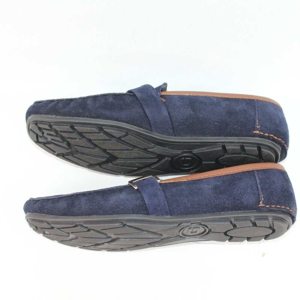 Gerpa Mens Sz 11.5M Navy Blue Leather Suede Buckle Slide On Driving Loafers Shoe - Picture 9 of 12